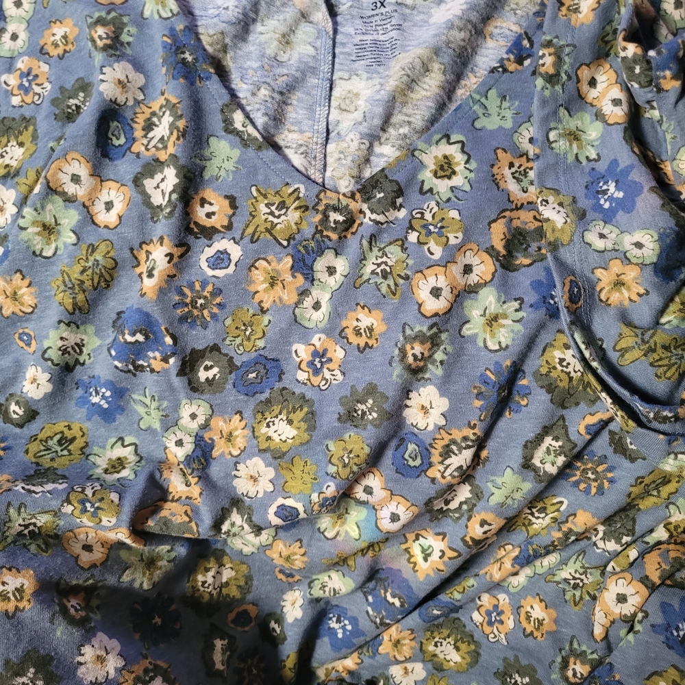 Sonoma Blue Floral Blouse